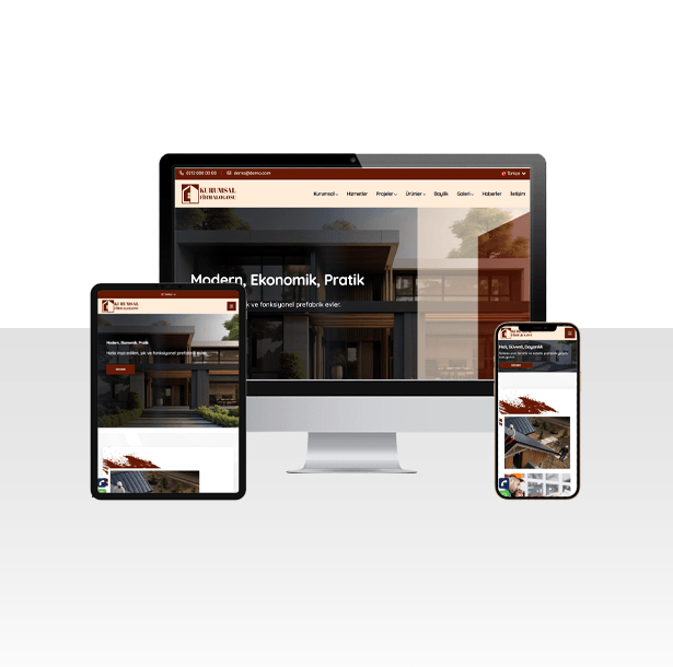 Prefabrik Firması Hazır Web Sitesi Paketi - Bordo