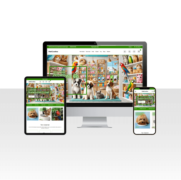 E-Ticaret Pet Shop Dükkanı Hazır Web Sitesi Paketi - Pati