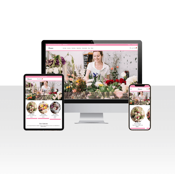 Çiçekçi ve Çiçek Satışı E-Ticaret Web Sitesi Paketi - Rose