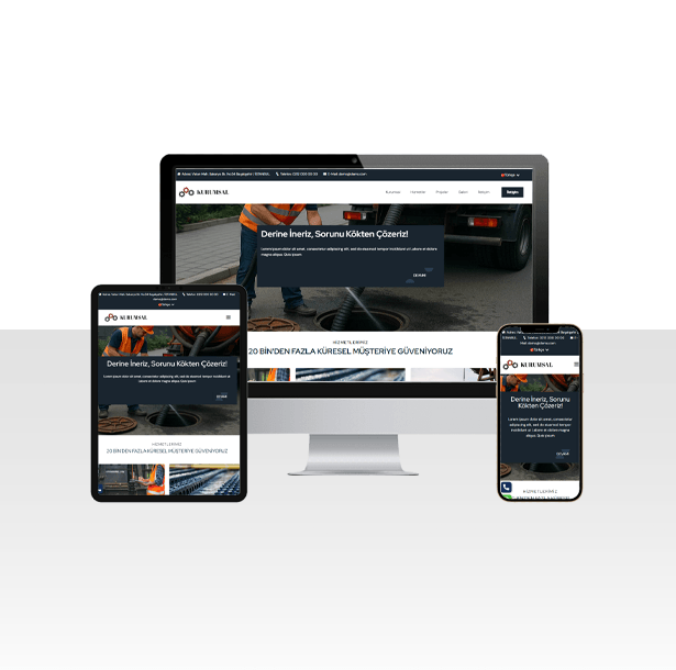 Kanalizasyon ve Sondaj İşleri Web Sitesi Paketi - Keşif