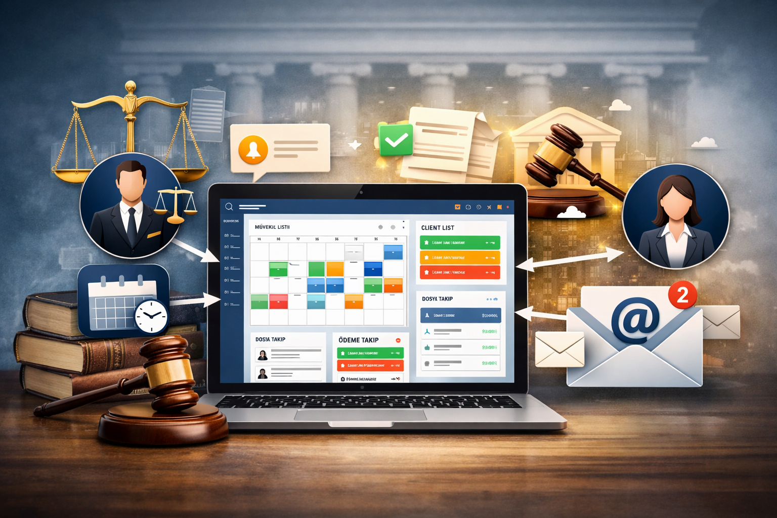 Avukatlar İçin Akıllı Web Sitesi: Müvekkil, Dosya ve Duruşma Takip Sistemli Hukuk Sitesi