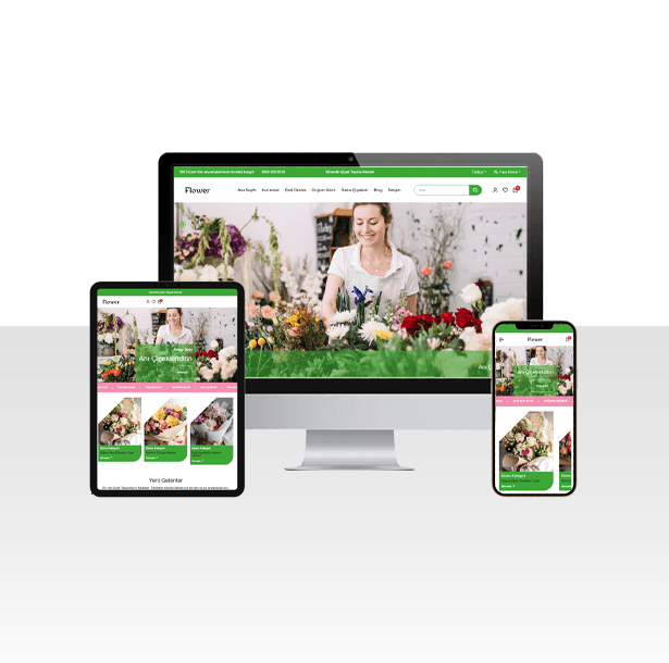 E-Ticaret Çiçekçi ve Çiçek Satışı Web Sitesi - Flower