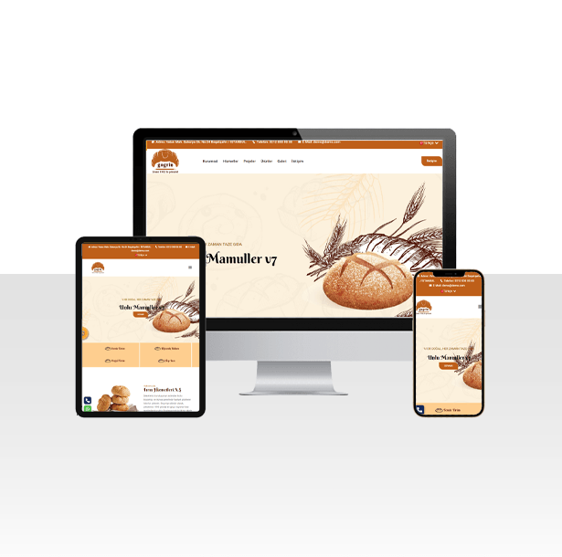 Unlu Mamüller Pastane Hazır Web Site Paketi - Çörek