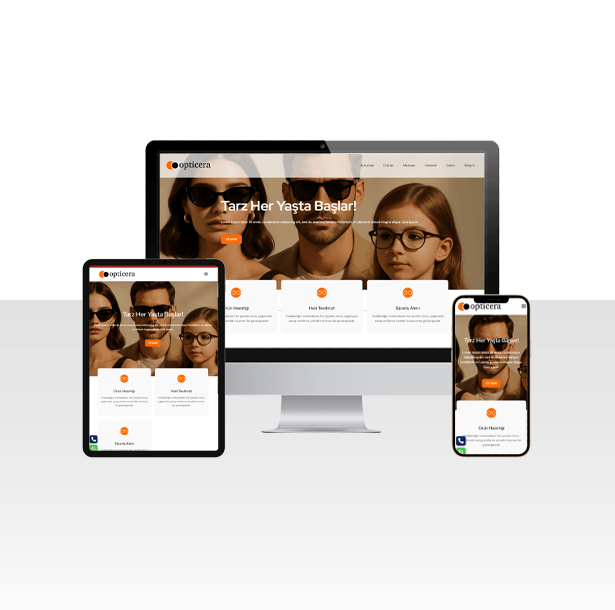 Optik ve Gözlük Firması Web Sitesi Paketi - Miyop