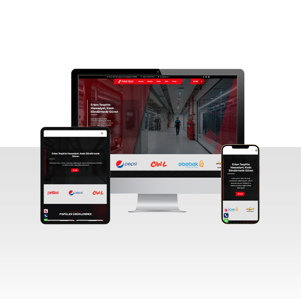 İş Güvenliği ve Yangın Sistemi İçin Hazır Web Sitesi - Pyrotech v8